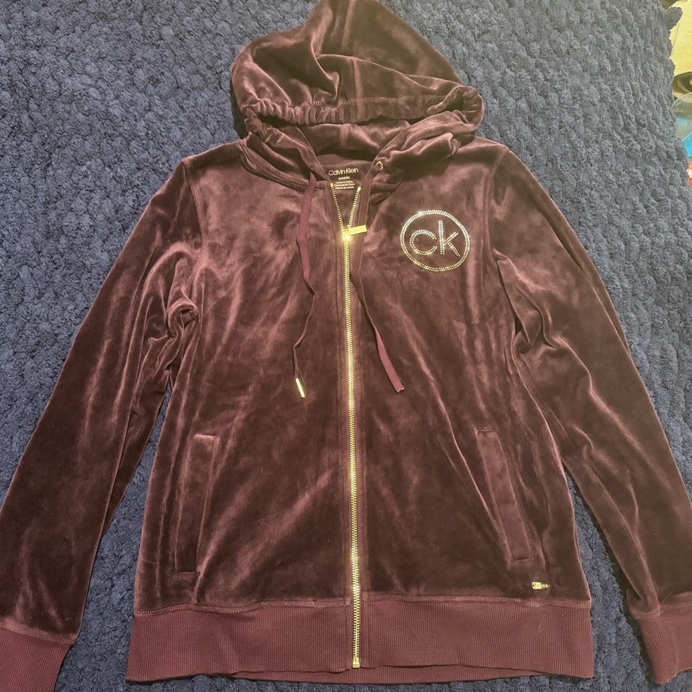 Calvin Klein Burgundy Velvet Jacket